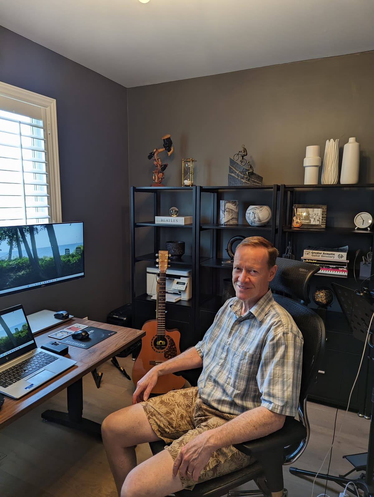 Brian Flett at his desk in Oakville, Ontario